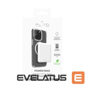 Ārējais akumulators Puro Elektrik  Puro Power Mag 5000mAh Powerbank with MagSafe USB-C - White 