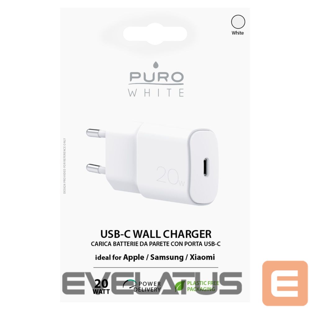 Adaptrid Puro Elektrik Puro White 20W Power Delivery USB-C Wall Charger - White
