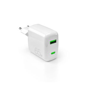 Adapteris Puro Elektrik  Puro 65W GaN USB-A USB-C Wall Charger - White 