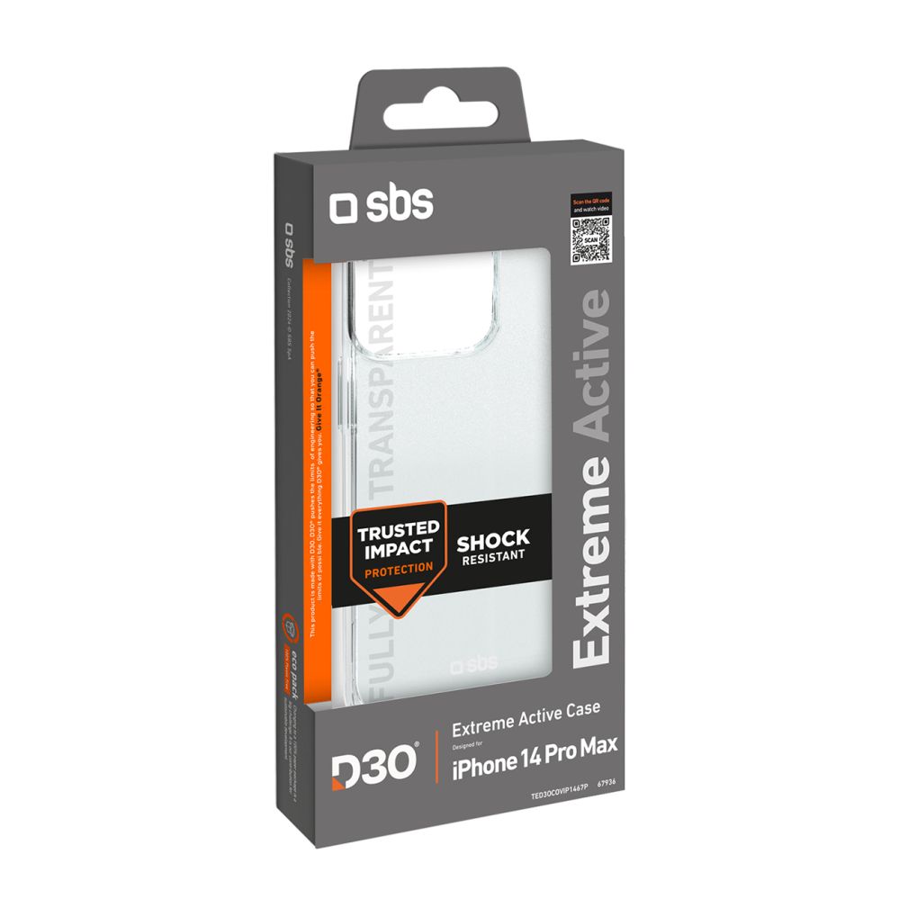 Aizmugurējais vāciņš SBS SBS D3O iPhone 14 Pro Max Case - Transparent