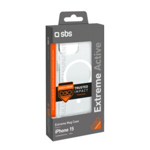Back panel cover SBS  SBS D3O MagSafe iPhone 15 Case - Clear 