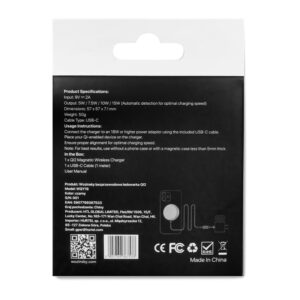 Adapter Wozinsky  Wozinsky 15W Wireless Qi2 Inductive Charger - Black 