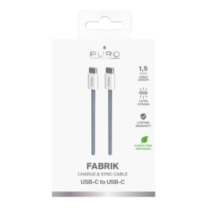 Kabelis Puro Elektrik  Puro Fabrik 60W USB-C - USB-C Cable 1.5m - Blue 