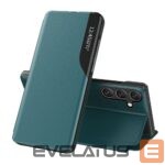 Aizmugurējais vāciņš Hurtel  Eco Leather View Case elegant case with flap and stand function for Samsung Galaxy A26 - green 