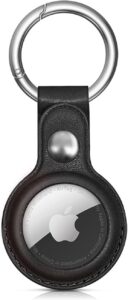 Aizmugurējais vāciņš Hurtel  Apple AirTag PU Leather Case - Black 