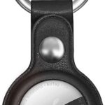 Back panel cover Hurtel  Apple AirTag PU Leather Case - Black 