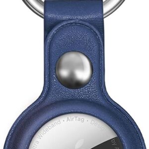 Back panel cover Hurtel  Apple AirTag PU Leather Case - Blue 