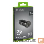 Adapter SBS  SBS TECRPD25W Car Charger 25W USB-A USB-C with Power Delivery - Black 