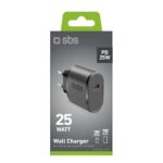 Adaptrid SBS  SBS TETR1CPD25 25W USB-C Wall Charger with Power Delivery - Black 