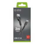 Kabelis SBS  SBS TECABLETC220K USB-A - USB-C Cable 2 m - Black 