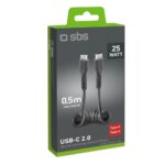 Kaabel SBS  SBS TECABLETYPCCSK USB-C spiral cable - USB-C 0.5m - black 