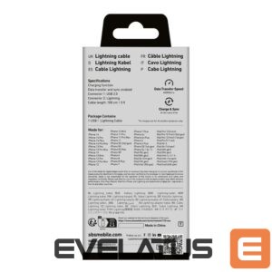 Kabelis SBS  SBS TECABLEUSBIP589K USB-A - Lightning Cable 1m MFi Certified - Black 