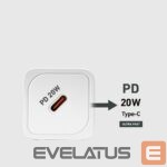 Adapteris SBS  SBS TETRGAN1C20W 20W GaN Wall Charger with Power Delivery - White 