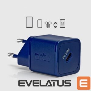 Adapteris SBS  SBS TETRGAN1C20B 20W GaN Wall Charger with Power Delivery - Blue 