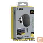 Dock station SBS  SBS TESUPP15WRETRACABL Wireless Charger Smartphone Holder with Retractable Cable Compatible with MagSafe - Black 