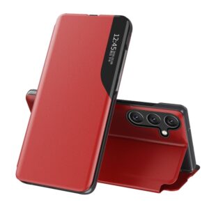 Aizmugurējais vāciņš Hurtel  Eco Leather View Case elegant case with flap and stand function for Samsung Galaxy A36 - red 