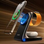 Adapter Joyroom  Joyroom JR-W15 Wireless Charger 3 in 1 Charging Station with MagSafe - Black 