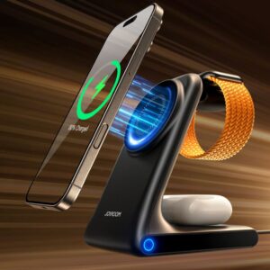 Adapteris Joyroom  Joyroom JR-W15 Wireless Charger 3 in 1 Charging Station with MagSafe - Black 