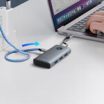 Parveidotājs Orico  Orico PW11-5P USB-C Hub Docking Station 1x USB-A 3.0 + 2x USB-A 2.0 + 1x USB-C PD + 1x HDMI - Gray 