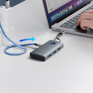 Parveidotājs Orico  Orico PW11-6P USB-C Hub Docking Station 3x USB-A 3.0 + 1x USB-C 2.0 + 1x HDMI - Gray 