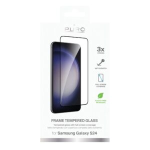 Kaitseklaasid Puro  Puro Frame Tempered Glass with Black Frame for Samsung Galaxy S25 / S24 