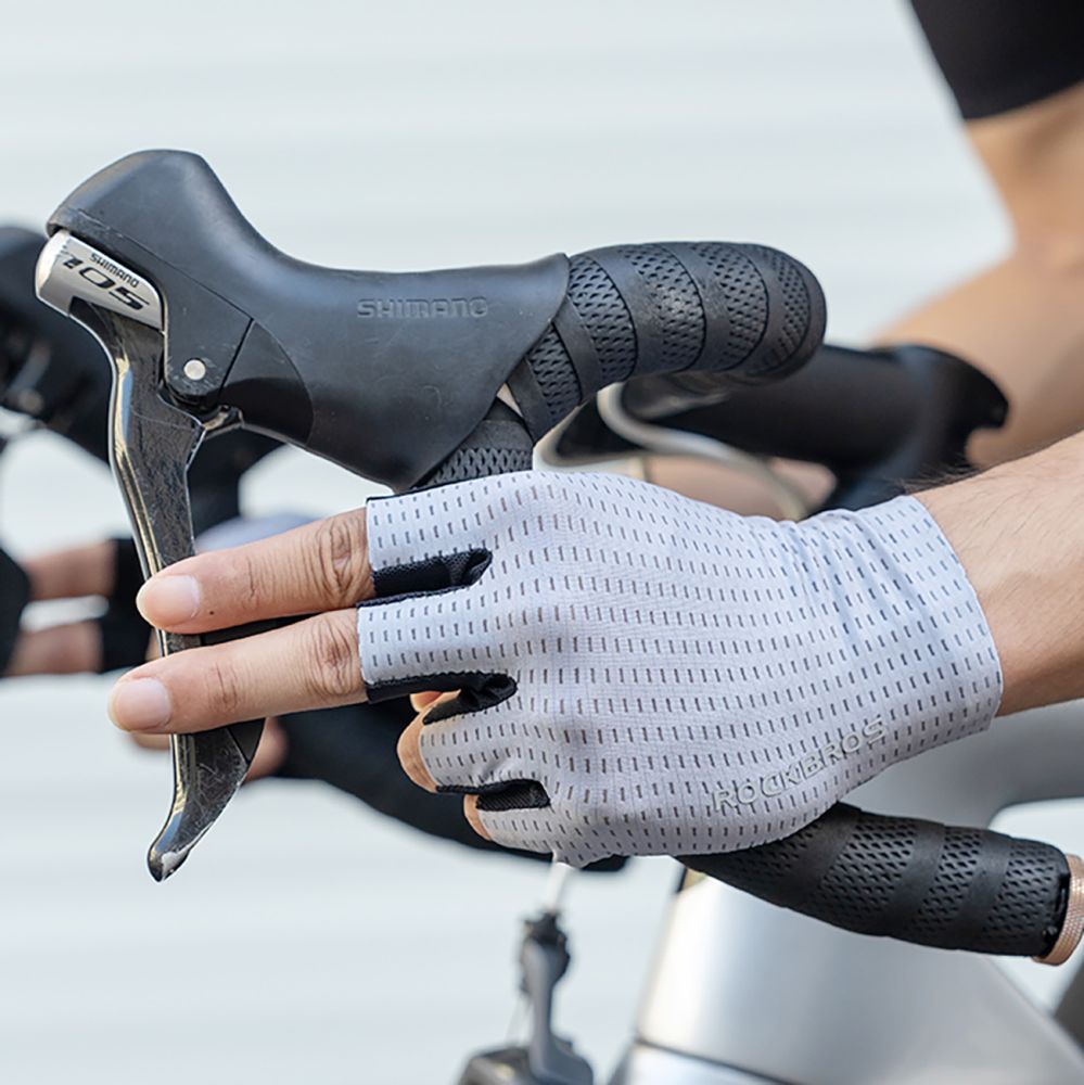 Bicycle accessory Rockbros Rockbros Breathable Short Finger Cycling Gloves, Size: XXL - Gray