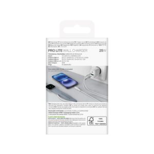 Adapteris Puro  Puro PROLITE 25W USB-A / USB-C wall charger + USB-C - USB-C cable 1.2m - white 