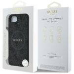 Back panel cover Guess  Guess PU Leather 4G Colored Ring Case with MagSafe for iPhone 16e - Black 