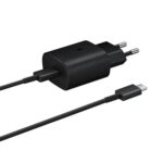 Adapteris Samsung  Samsung 25W EP-TA800EBE USB-C Wall Charger with Samsung EP-DA705BBE USB-C / USB-C Cable - Black 