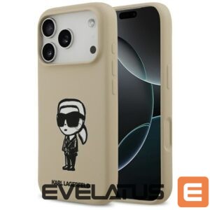 Aizmugurējais vāciņš Karl Lagerfeld Apple KARL LAGERFELD case for IPHONE 17 Pro compatible with MagSafe KLHMP17LSKIGROW (Silicone W/ KL Sketch & Logo) brown Brown