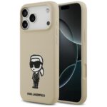 Tagakaaned Karl Lagerfeld Apple iPhone 17 Pro Max MagSafe case compatible Silicone W/ KL Sketch & Logo Brown