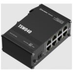 Serveru  - Citi piederumi Teltonika  TSW040 Unmanaged 8-port PoE+Industrial Switch, 2-pin industrial DC power socket, 7 – 57 VDC, PoE-out 44-57 VDC, DIN rail bracket 