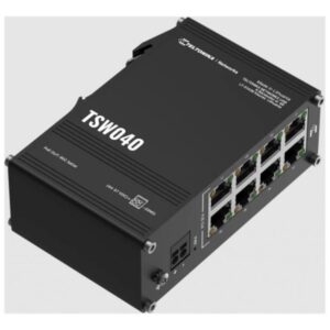 Serveru  - Citi piederumi Teltonika  TSW040 Unmanaged 8-port PoE+Industrial Switch, 2-pin industrial DC power socket, 7 – 57 VDC, PoE-out 44-57 VDC, DIN rail bracket 