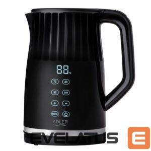 Teapot Adler  Kettle with LED display | AD 1350 | Electric | 2200 W | 1.7 L | Stainless Steel | 360° rotational base | Black 