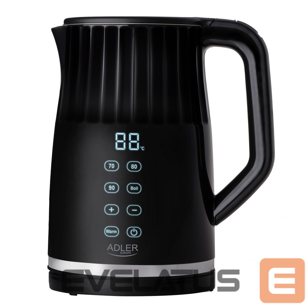 Veekeetja Adler Kettle with LED display | AD 1350 | Electric | 2200 W | 1.7 L | Stainless Steel | 360° rotational base | Black
