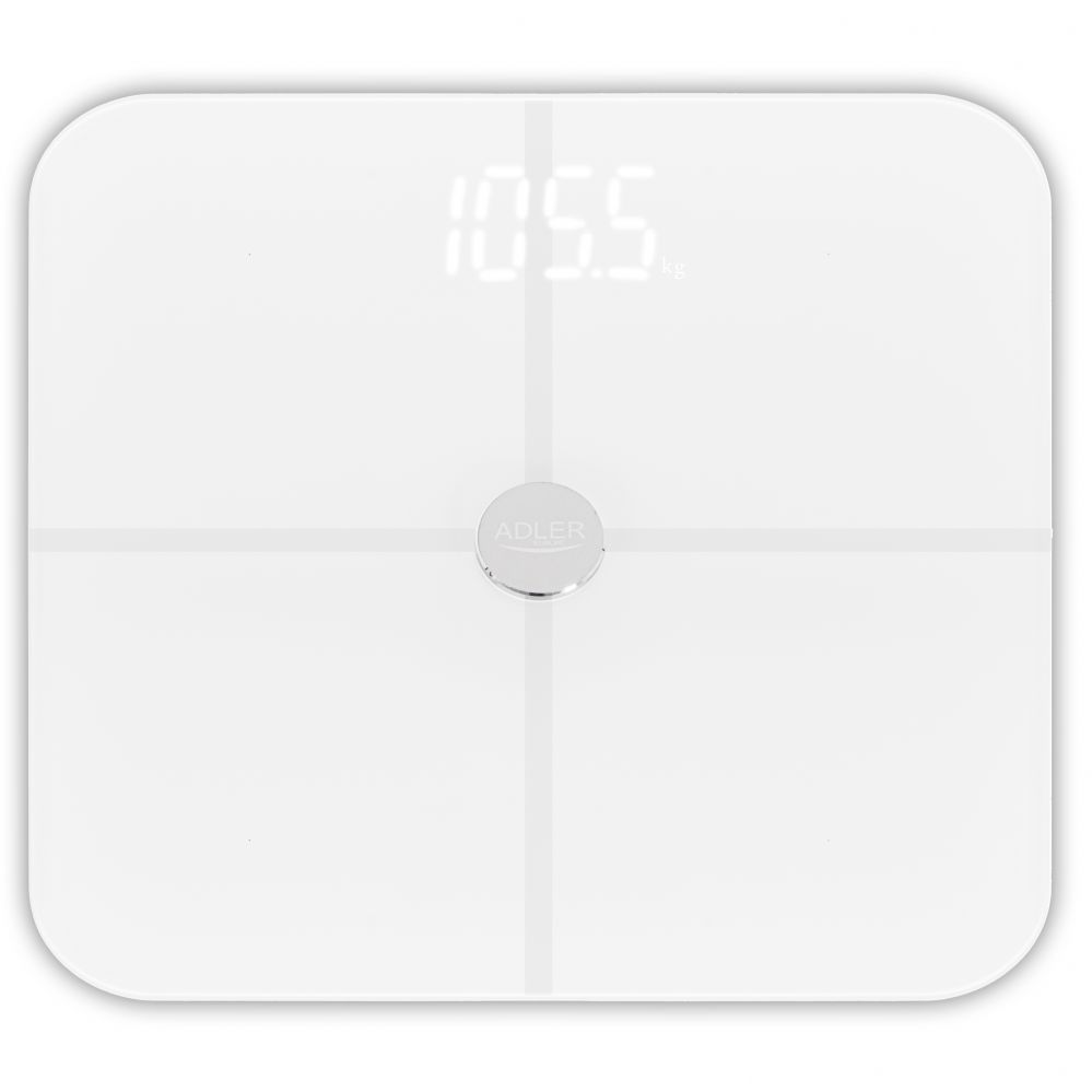 Kaalud Adler Smart Bathroom Scale | AD 8187 | Maximum weight (capacity) 180 kg | Accuracy 100 g | Body Mass Index (BMI) measuring | White