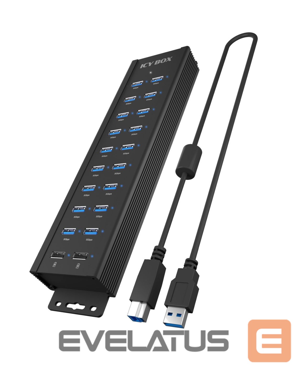 Other Computer Accessory Raidsonic | 20-in-1 USB HUB with power supply, on/off button and mounting brackets | IB-HUB1720-U3