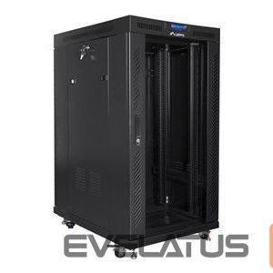 Servers Lanberg  Rack cabinet 19" free-standing 22U/800x1000 (flat pack) with glass door lCD V2, black | 