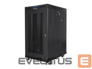 Servers Lanberg  Rack cabinet 19" free-standing 22U/800x1000 (flat pack) with mesh door lCD V2, black | 