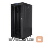 Servers Lanberg  Rack cabinet 19" free-standing 27U/600x800 (flat pack) with glass door lCD V2, black | 