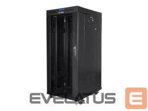 Servers Lanberg  Rack cabinet 19" free-standing 27U/800x1200 (flat pack) with glass door lCD, black | 