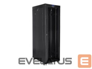 Serveriai Lanberg  Rack cabinet 19" free-standing 42U/800x1000 (flat pack) with glass door lCD V2, black | 