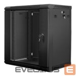 Серверы Lanberg  Rack cabinet 19" wall-mount 12U/600x450 (flat pack) with glass door V2, black | 