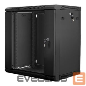 Serverid Lanberg  Rack cabinet 19" wall-mount 12U/600x450 (flat pack) with glass door V2, black | 