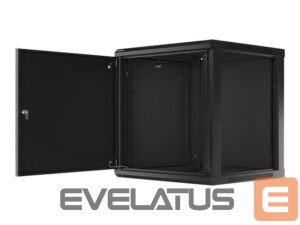 Serveri Lanberg  Rack cabinet 19" wall-mount 12U/600x600 for self-assembly with metal door (flat pack), black | 
