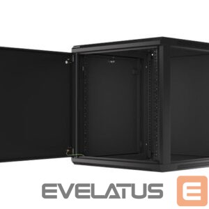 Serverid Lanberg  Rack cabinet 19" wall-mount 12U/600x600 for self-assembly with metal door (flat pack), black | 