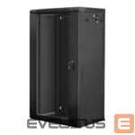Serverid Lanberg  Rack cabinet 19" wall-mount 22U/600x450 (flat pack) with glass door V2, black | 