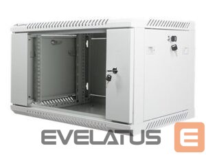 Serveri Lanberg  Rack cabinet 19" wall-mount 6U/600x450 (flat pack) with glass door V2, grey | 