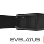 Serveriai Lanberg  Rack cabinet 19" wall-mount 6U/600x450 for self-assembly with metal door (flat pack), black | 