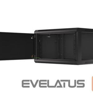 Servers Lanberg  Rack cabinet 19" wall-mount 6U/600x450 for self-assembly with metal door (flat pack), black | 